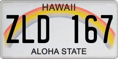 HI license plate ZLD167
