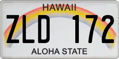 HI license plate ZLD172