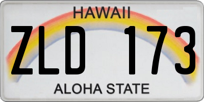 HI license plate ZLD173
