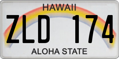 HI license plate ZLD174