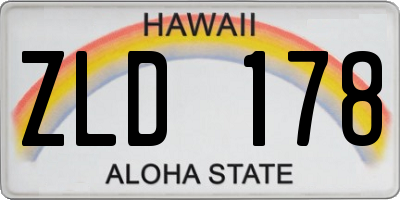HI license plate ZLD178