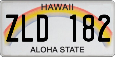 HI license plate ZLD182