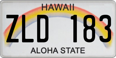HI license plate ZLD183