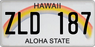 HI license plate ZLD187