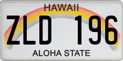 HI license plate ZLD196
