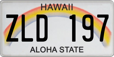 HI license plate ZLD197