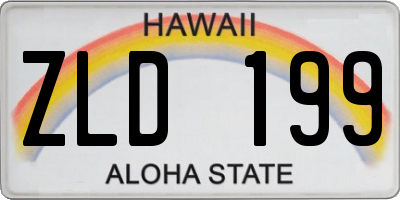 HI license plate ZLD199