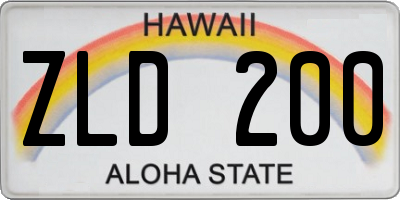 HI license plate ZLD200