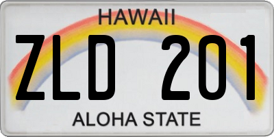 HI license plate ZLD201