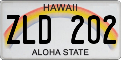 HI license plate ZLD202