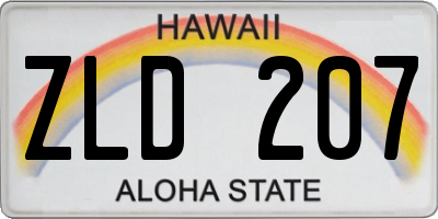 HI license plate ZLD207