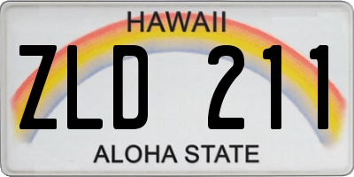 HI license plate ZLD211