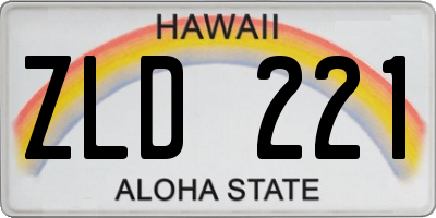 HI license plate ZLD221
