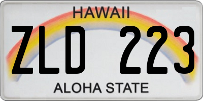 HI license plate ZLD223