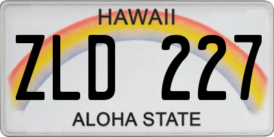 HI license plate ZLD227