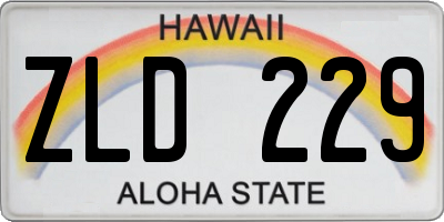 HI license plate ZLD229
