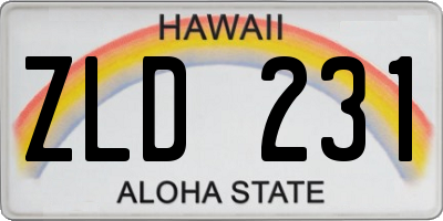 HI license plate ZLD231