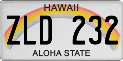HI license plate ZLD232