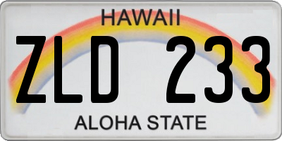 HI license plate ZLD233