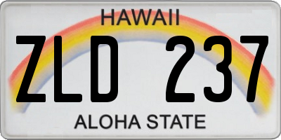 HI license plate ZLD237