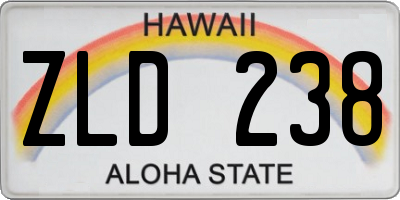 HI license plate ZLD238