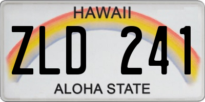 HI license plate ZLD241