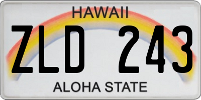 HI license plate ZLD243