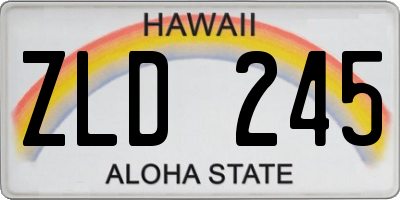 HI license plate ZLD245