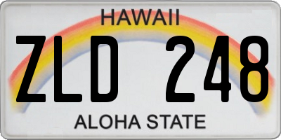 HI license plate ZLD248