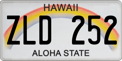 HI license plate ZLD252