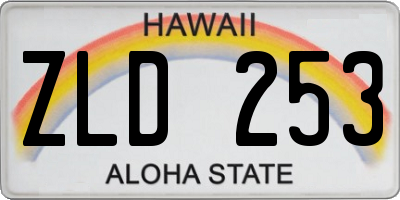 HI license plate ZLD253