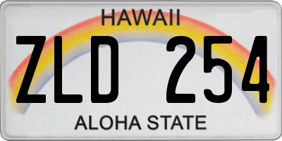 HI license plate ZLD254