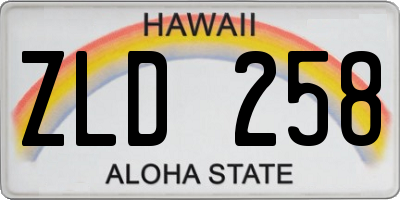 HI license plate ZLD258