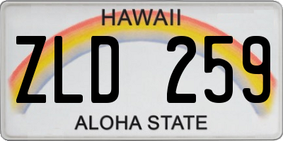 HI license plate ZLD259