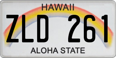 HI license plate ZLD261