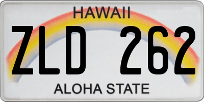 HI license plate ZLD262
