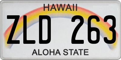 HI license plate ZLD263
