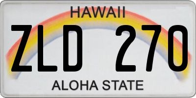 HI license plate ZLD270