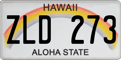 HI license plate ZLD273