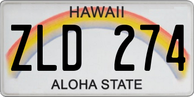HI license plate ZLD274