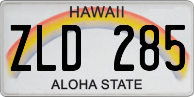 HI license plate ZLD285