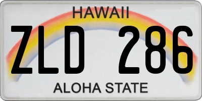 HI license plate ZLD286
