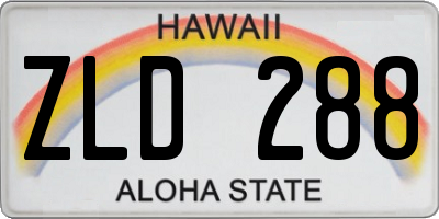 HI license plate ZLD288