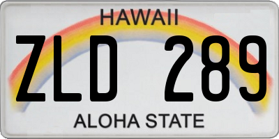 HI license plate ZLD289