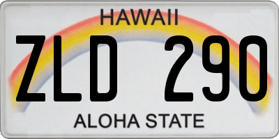 HI license plate ZLD290