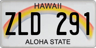 HI license plate ZLD291