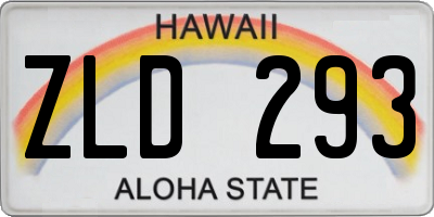 HI license plate ZLD293