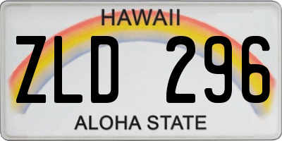 HI license plate ZLD296