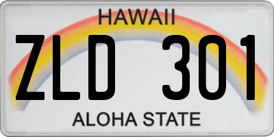 HI license plate ZLD301