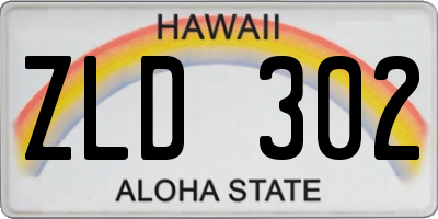 HI license plate ZLD302